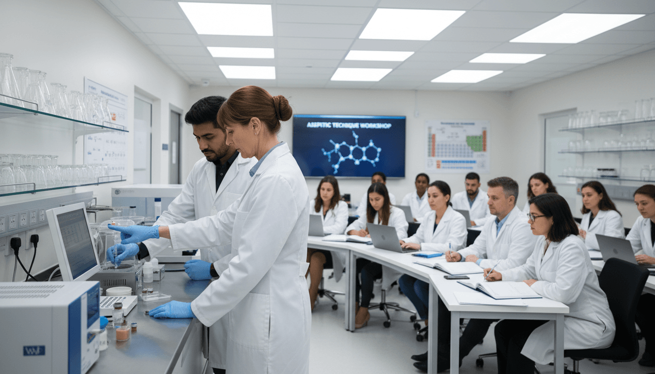 Pharmaceutical staff training session